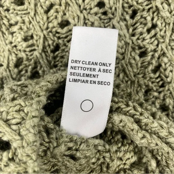 James Perse Women’s Open Knit Sweater Green Linen/Cotton Blend Size 3 (Large) - Picture 5 of 8